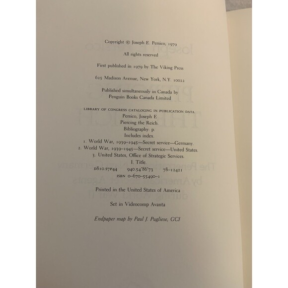 Joseph E. Persico PIERCING THE REICH :   The Penetration of Nazi Germany by Amer - Picture 4 of 4